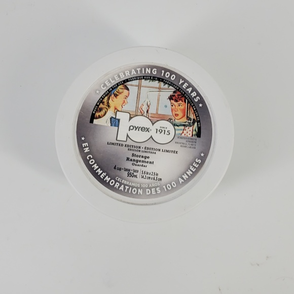 Pyrex 100th Anniversary White Polka Dot 4 cup bowl Glass container NEW - Picture 6 of 6